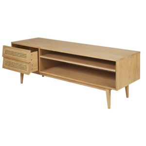 TV-Möbel mit 2 Schubladen aus Rattangeflecht 130x45x40cm Rohrgeflecht Beige Maisons du Monde Möbel Wohnzimmermöbel TV-Möbel