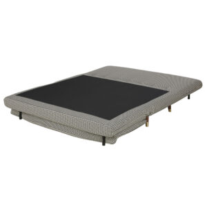 2-Sitzer-Bank Clic-Clac mit Hahnentrittmuster 150x82x91cm Polyester Weiß Maisons du Monde Sofas und Sessel Sofas Schlafsofas