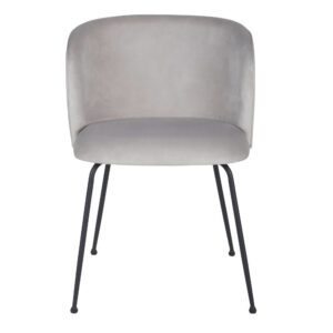 Stuhl mit graubeige Samtbezug und schwarzem Stahl 56x79x54cm Samt Beige Maisons du Monde Möbel Esszimmermöbel Stühle