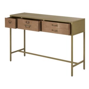 Konsole im Industrial-Stil mit 3 Schubladen 120x81.5x38cm Spanplatte Beige Maisons du Monde Möbel Wohnzimmermöbel Konsolentische