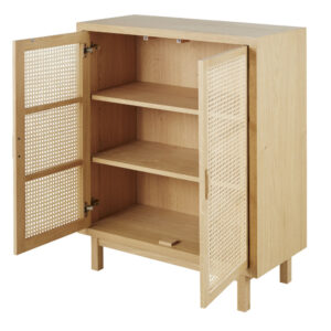 Aufbewahrungsschrank mit 2 Türen aus Rattangeflecht 85x105x37cm Rohrgeflecht Beige Maisons du Monde Möbel Esszimmermöbel Sideboards, Highboards & niedrige Anrichten