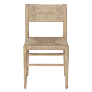 Stuhl aus Mangoholz und Sisalfaser 46x82x47.7cm Holz Beige Maisons du Monde Möbel Esszimmermöbel Stühle