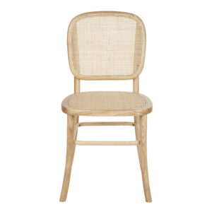 Stuhl aus Eschenholz und Rattangeflecht 45x86x49cm Rohrgeflecht Beige Maisons du Monde Möbel Esszimmermöbel Stühle