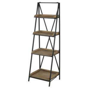 Schwarzes Metall Regal im Industrial-Stil 40x129x36cm Metall Braun Maisons du Monde Möbel Wohnzimmermöbel Regale