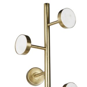 Garderobenständer aus goldfarbenem Metall und weißem Marmor 35x179x35cm Metall Weiß Maisons du Monde Möbel Flurmöbel Garderobenständer und Garderobenhaken