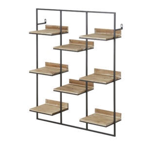 Wandregal aus Tannenholz und schwarzem Metall 69.5x88x20cm Metall Braun Maisons du Monde Möbel Wohnzimmermöbel Regale