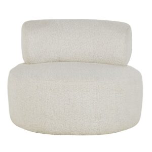 Wohnli Möbelsuche - Drehsessel aus hellgrauem Bouclé-Stoff