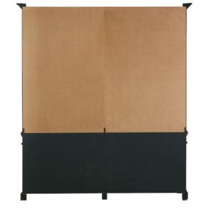 Bücherregal mit 2 Türen und 2 Schubladen aus gefärbtem Akazienholz und schwarze Leiter 202x230x41.3cm Holz Schwarz Maisons du Monde Möbel Wohnzimmermöbel Bücherregale