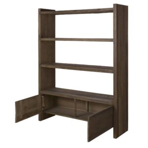 Regal mit 2 Türen aus braunem Ulmenholz 140x190x40cm Holz Braun Maisons du Monde Möbel Wohnzimmermöbel Regale