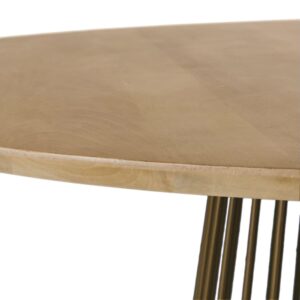 wohnli-moebel-suche-230081-1 Runder Esstisch aus Mangoholz und messingfarbenem Metall für 4-6 Personen D140cm 140x75x140cm Massivholz Beige Maisons du Monde Möbel Esszimmermöbel Esstische