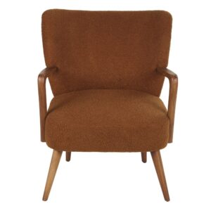 Sessel aus rostrotem Bouclé-Stoff 66.5x81x73.5cm Polyester Braun Maisons du Monde Sofas und Sessel Sessel, Poufs und Fußbänke Sessel