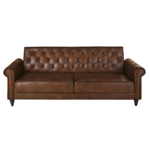 Wohnli Möbelsuche - 3/4-Sitzer-Sofa Clic-Clac mit braunem Velourslederbezug