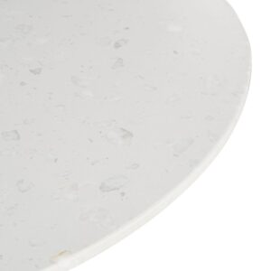 Esstisch aus Stein mit Terrazzo-Effekt und Rattan 5-6 Personen D120 120x76x120cm Kunststein Beige Maisons du Monde Möbel Esszimmermöbel Esstische