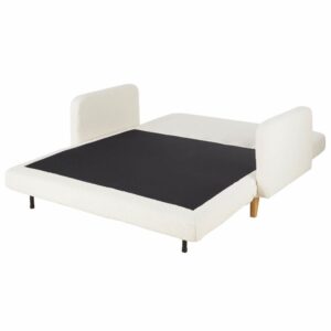 wohnli-moebel-suche-230156-1 2/3-Sitzbank Clic-Clac mit Armlehnen aus Bouclé-Stoff 156x82x89cm Polyester Weiß Maisons du Monde Sofas und Sessel Sofas Schlafsofas