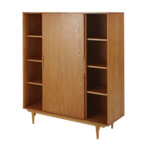 Vintage-Schrank mit 2 Schiebetüren 130x160x50cm Holz Braun Maisons du Monde Möbel Schlafzimmermöbel Schränke