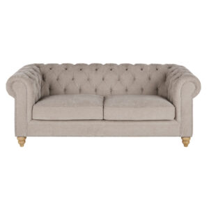 Wohnli Möbelsuche - 3/4-Sitzer-Sofa mit beige-roséfarbenem Samtbezug