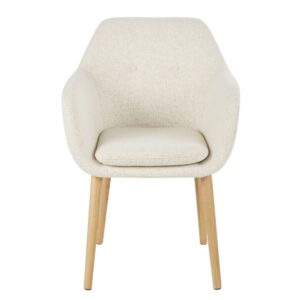 wohnli-moebel-suche-230507-1 Esstischstuhl aus Bouclé-Stoff in Ecru 58x82x62cm Holz Weiß Maisons du Monde Möbel Esszimmermöbel Stühle