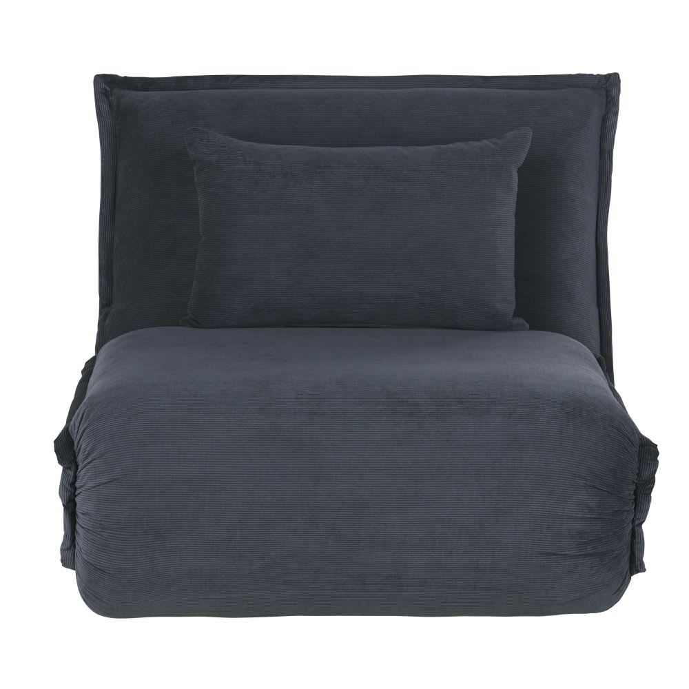 wohnli-moebel-suche-230549 Wohnli Möbelsuche - 1-Sitzer-Sofa Clic-Clac mit anthrazitgrauem Cordsamtbezug