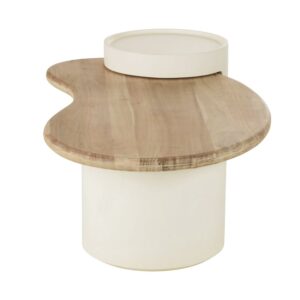 Weißer Couchtisch mit Tischplatte aus Mangoholz L125 125x45x70cm Spanplatte Weiß Maisons du Monde Möbel Wohnzimmermöbel Couchtische