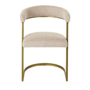 Sessel ecrufarben meliert und messigfarbenes Stahl 53.5x76x54cm Polyester Weiß Maisons du Monde Möbel Esszimmermöbel Stühle