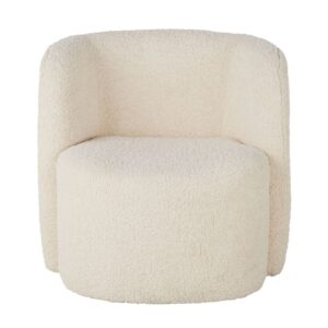 wohnli-moebel-suche-231129-1 Sessel aus ecrufarbenem Bouclé-Stoff 80.5x75x75.5cm Polyester Weiß Maisons du Monde Sofas und Sessel Sessel, Poufs und Fußbänke Sessel