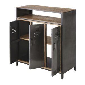 wohnli-moebel-suche-233953-1 Bar aus Mangoholz und schwarzem Metall 85x98x40cm Metall Braun Maisons du Monde Möbel Esszimmermöbel Barmöbel