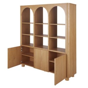 Bücherregal mit 3 Türen 181x200x45cm Holz Braun Maisons du Monde Möbel Wohnzimmermöbel Bücherregale