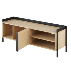 TV-Möbel mit 1 Tür aus schwarzem Metall 120x46x38.5cm Metall Beige Maisons du Monde Möbel Wohnzimmermöbel TV-Möbel