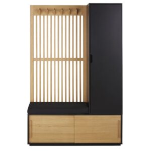 Wohnli Möbelsuche - Garderobe Modulare mit 3 Türen und Kleiderstange aus Eschenholz