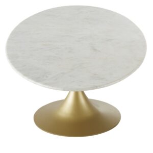 wohnli-moebel-suche-234255-1 Ovaler Couchtisch aus weißem rekonstituierter Marmor und messingfarbenem Metall 127x46x70cm Marmor Gold Maisons du Monde Möbel Wohnzimmermöbel Couchtische