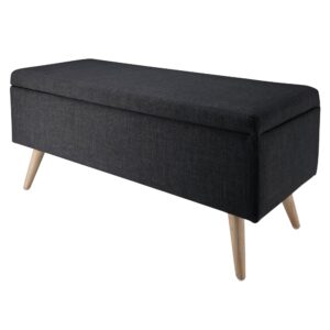 wohnli-moebel-suche-234313-1 Bank mit Staufach aus anthrazitgrauem 100x45x40cm Polyester Grau Maisons du Monde Sofas und Sessel Sofas Sitzbank und Polsterbank