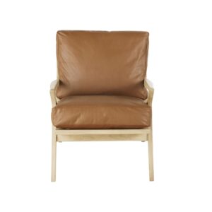 wohnli-moebel-suche-234659-1 Sessel aus braunem Leder und Mangoholz 68x80x82.5cm Holz Braun Maisons du Monde Sofas und Sessel Sessel, Poufs und Fußbänke Sessel