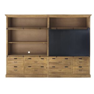 wohnli-moebel-suche-234706 Wohnli Möbelsuche - Schwarzes TV-Möbel/Bücherregal aus Metall mit 8 Schubladen und 1 Schiebetür
