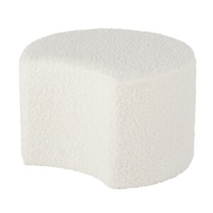 Wohnli Möbelsuche - Sitzpouf mit Bezug aus ecrufarbenem Bouclé-Stoff