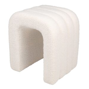wohnli-moebel-suche-236697-1 Pouf aus ungebleichtem Stoff mit Bouclé-Wolleffekt 40x45x33cm Mitteldichte Faserplatte Weiß Maisons du Monde Sofas und Sessel Sessel, Poufs und Fußbänke Sitzsäcke