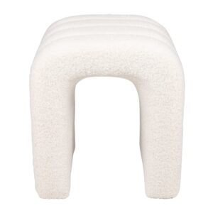 Wohnli Möbelsuche - Pouf aus ungebleichtem Stoff mit Bouclé-Wolleffekt