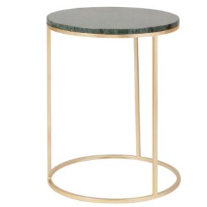 Couchtisch aus goldfarbenem Metall und grünem Marmor 35x45x35cm Marmor Gold Maisons du Monde Möbel Wohnzimmermöbel Beistelltische