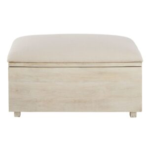 Wohnli Möbelsuche - 2 Sitzer-Kastenbank aus naturweißer Baumwolle und Mangoholz