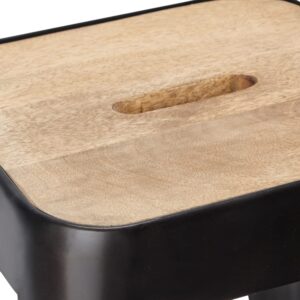 wohnli-moebel-suche-237049-1 Industrielle Barstuhl aus Mangoholz und Stahl H69 (x2) 38x68x38cm Stahl Schwarz Maisons du Monde Möbel Esszimmermöbel Barhocker
