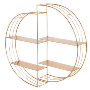 Rundes Regal aus goldfarbenem Metall 99x90x17cm Schmiedeeisen Gold Maisons du Monde Möbel Wohnzimmermöbel Regale
