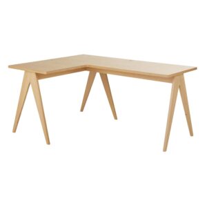 Professioneller Eckschreibtisch L160 160x75.6x120cm Holz Beige Maisons du Monde Möbel Büromöbel Schreibtische