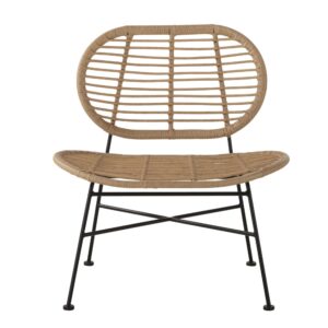 recyceltes Polyrattan in Rattanoptik und schwarzes Metall