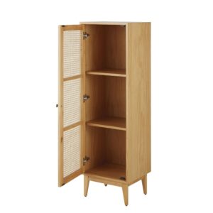 Aufbewahrungsschrank mit 1 Tür und Rattangeflecht 37x140x41cm Rohrgeflecht Beige Maisons du Monde Möbel Schlafzimmermöbel Kommoden