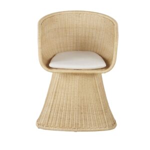 wohnli-moebel-suche-238462-1 Esszimmersessel aus Rattan mit elfenbeinfarbenem Baumwollbezug 60x78.5x57cm Rattan Beige Maisons du Monde Möbel Esszimmermöbel Stühle