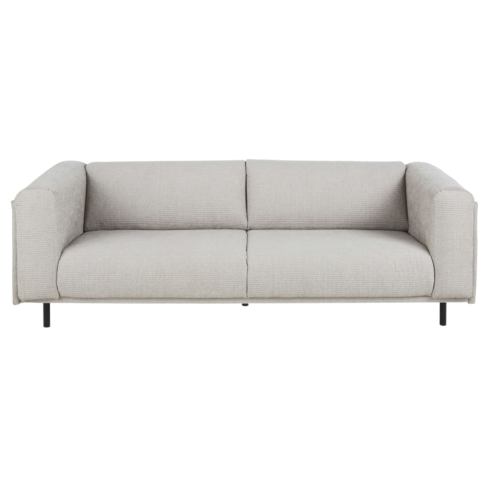 Wohnli Möbelsuche - 3/4-Sitzer-Sofa mit Bezug aus hellgrauem Cordsamt