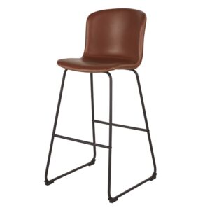 beschichtetem Stoffbezug in Lederoptik und schwarzem Metall (2 Stück)