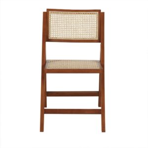 wohnli-moebel-suche-238630-1 Klappstuhl aus Buchenholz und Rattangeflecht 47x81.5x61cm Holz Braun Maisons du Monde Möbel Esszimmermöbel Stühle