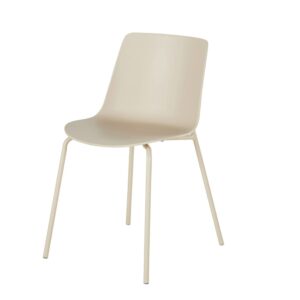 Stühle aus beigefarbenem Polypropylen und Stahl (2 Stück) 45.5x78.5x52.5cm PVC und Synthetik Beige Maisons du Monde Möbel Esszimmermöbel Stühle