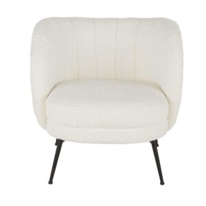 wohnli-moebel-suche-238707-1 Sessel mit Bezug aus ecrufarbenem Bouclé-Stoff 74x70x76.5cm Stahl Weiß Maisons du Monde Sofas und Sessel Sessel, Poufs und Fußbänke Sessel