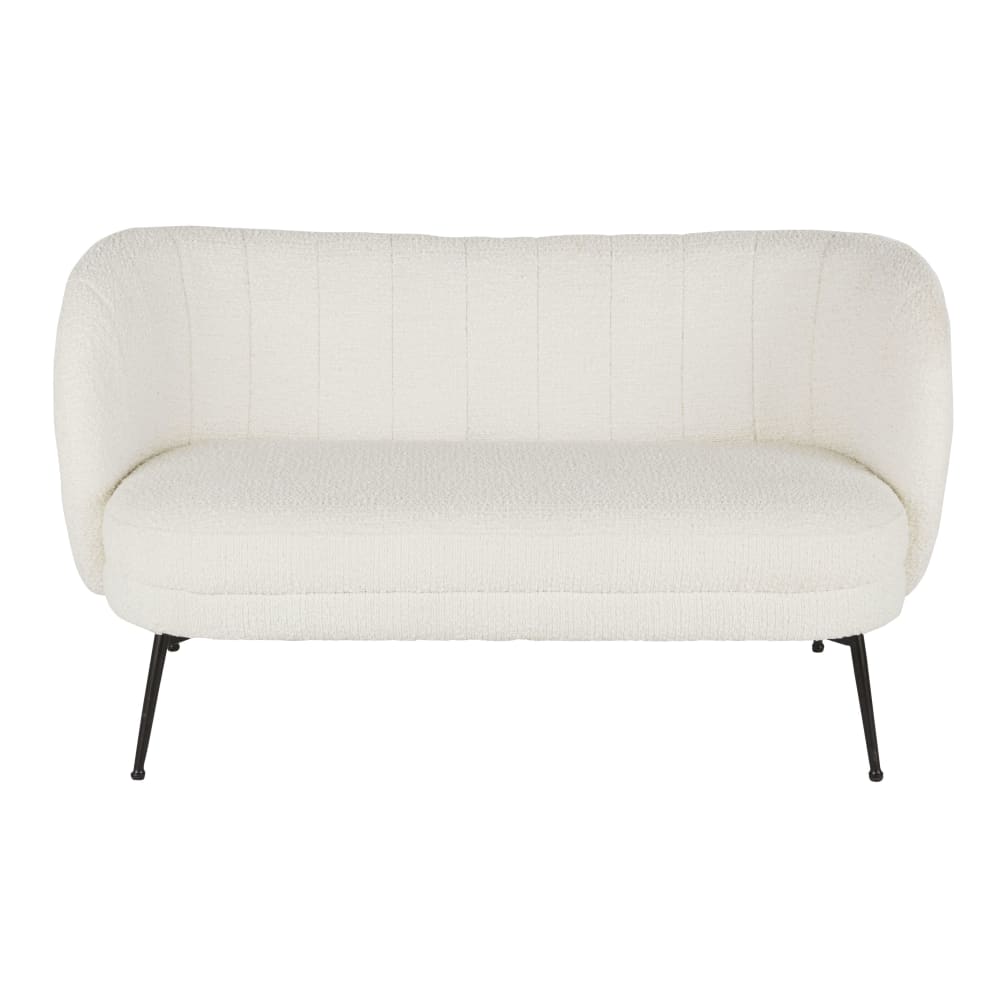 wohnli-moebel-suche-238709 Wohnli Möbelsuche - 2-Sitzer-Sitzbank mit Bezug aus ecrufarbenem Bouclé-Stoff